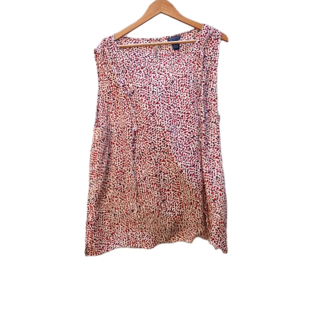 Doncaster Collection 100% Silk Sleeveless Blouse 20W Patriotic Summer Beachy Top